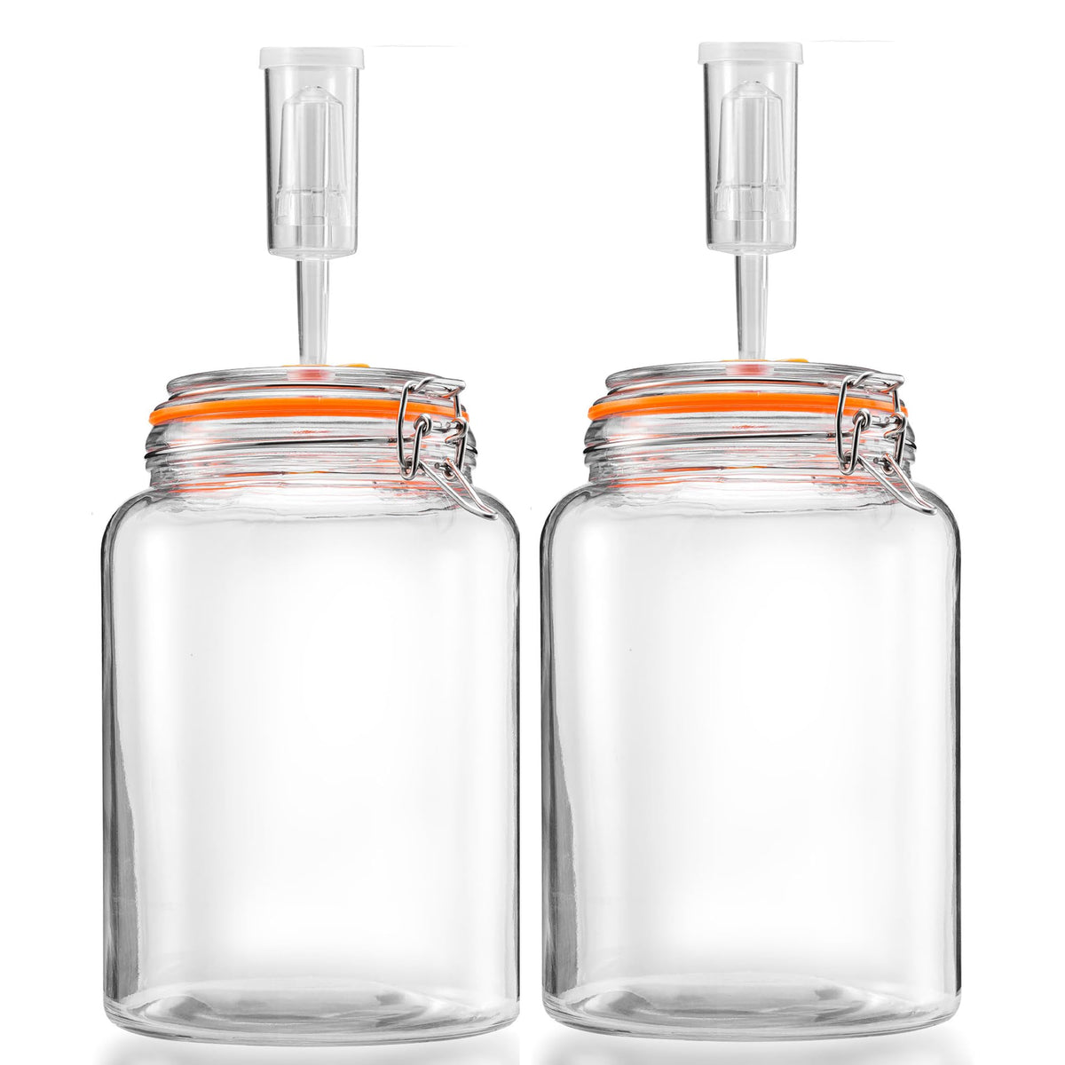 YARWELL front view of two 1-gallon jars ready to ferment, saves setup time