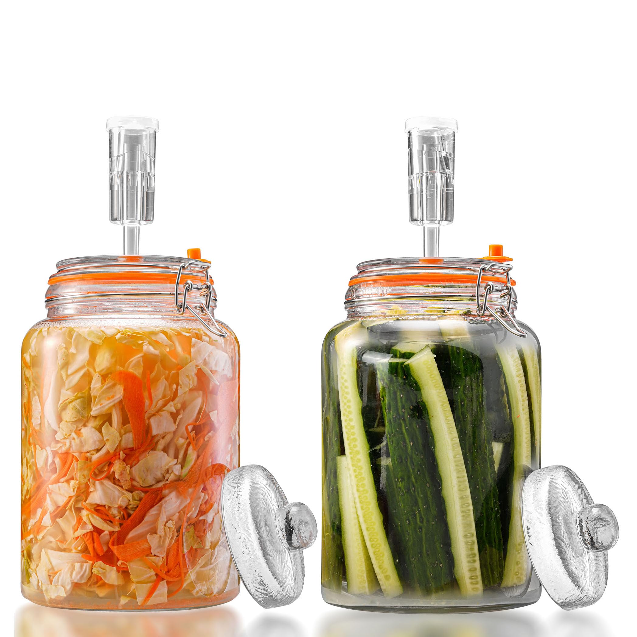 YARWELL lifestyle countertop scene with jars ready to ferment for everyday kitchen use
