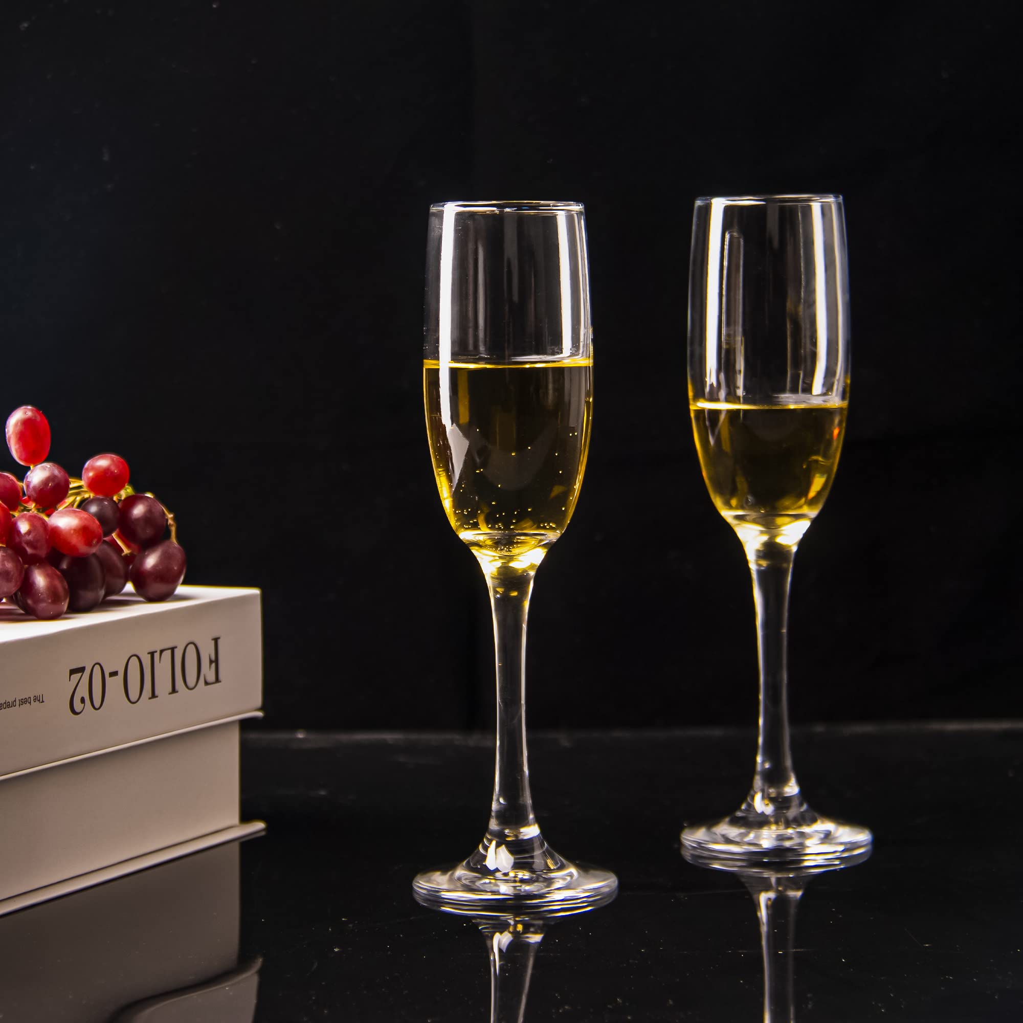 YARYOUNG flutes arranged on table in party setting enhancing event decor
