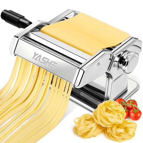 YASHE front view of stainless steel pasta maker showing robust build and stability