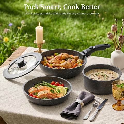 YASHE cookware in a bright kitchen being used for everyday meals