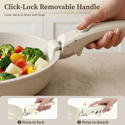 YASHE frying pan placed in oven without handle to show stovetop-to-oven versatility