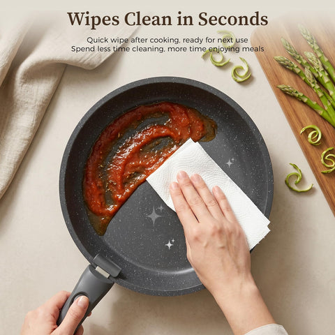 YASHE pans beside utensils to show real-world size and scale