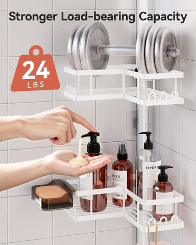YASONIC soap dishes and hooks attached with hanging loofah and razor accessibility