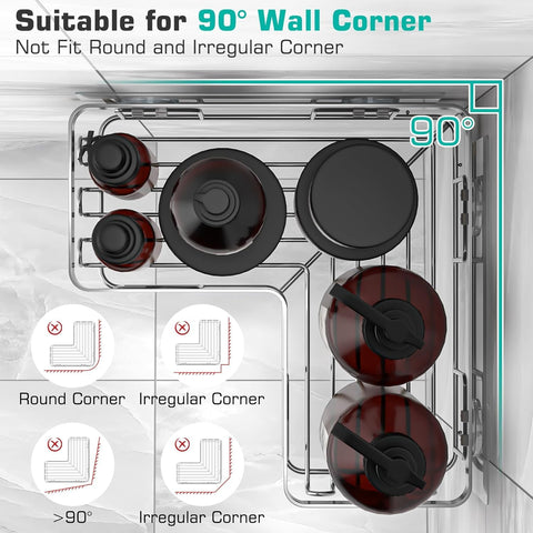 YASONIC installed in shower corner presenting neat, drill-free storage