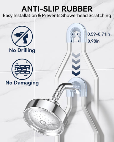 YASONIC installed over showerhead in a modern bathroom for tidy storage