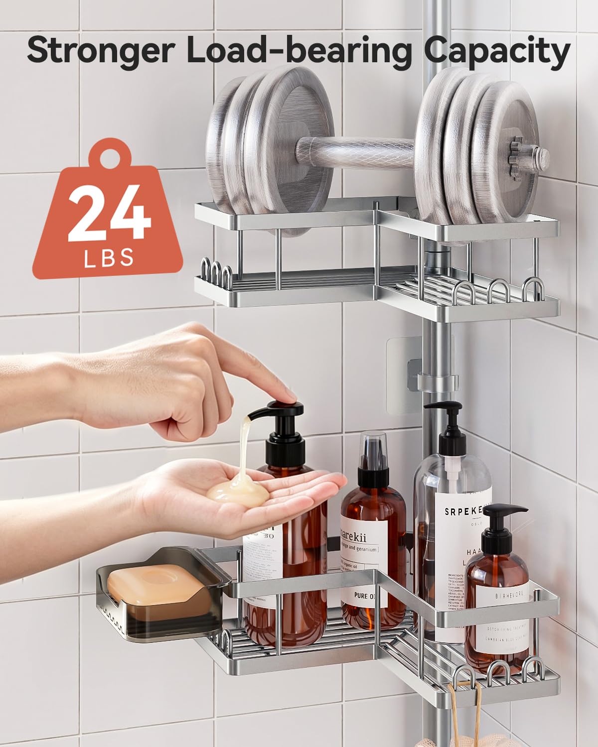 YASONIC lifestyle photo in shower with bottles showing convenient everyday reachability