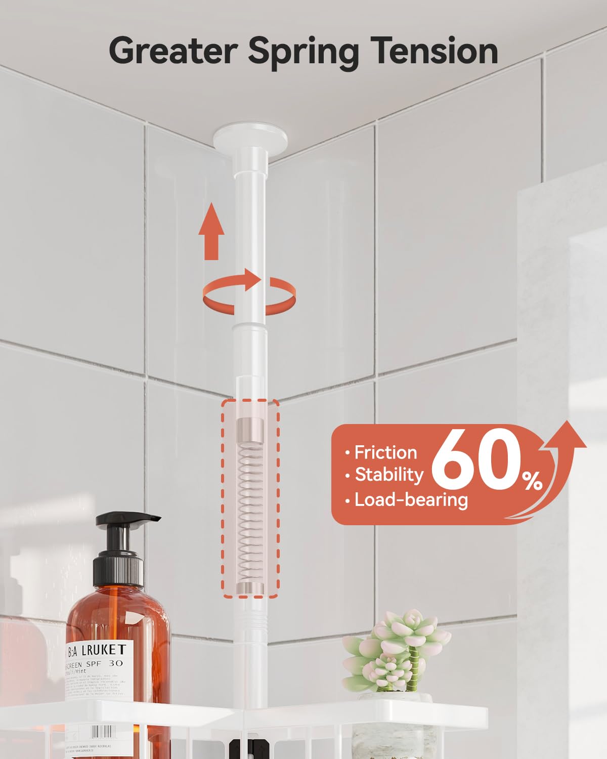 YASONIC pole adjustment detail showing telescoping mechanism for exact height fit