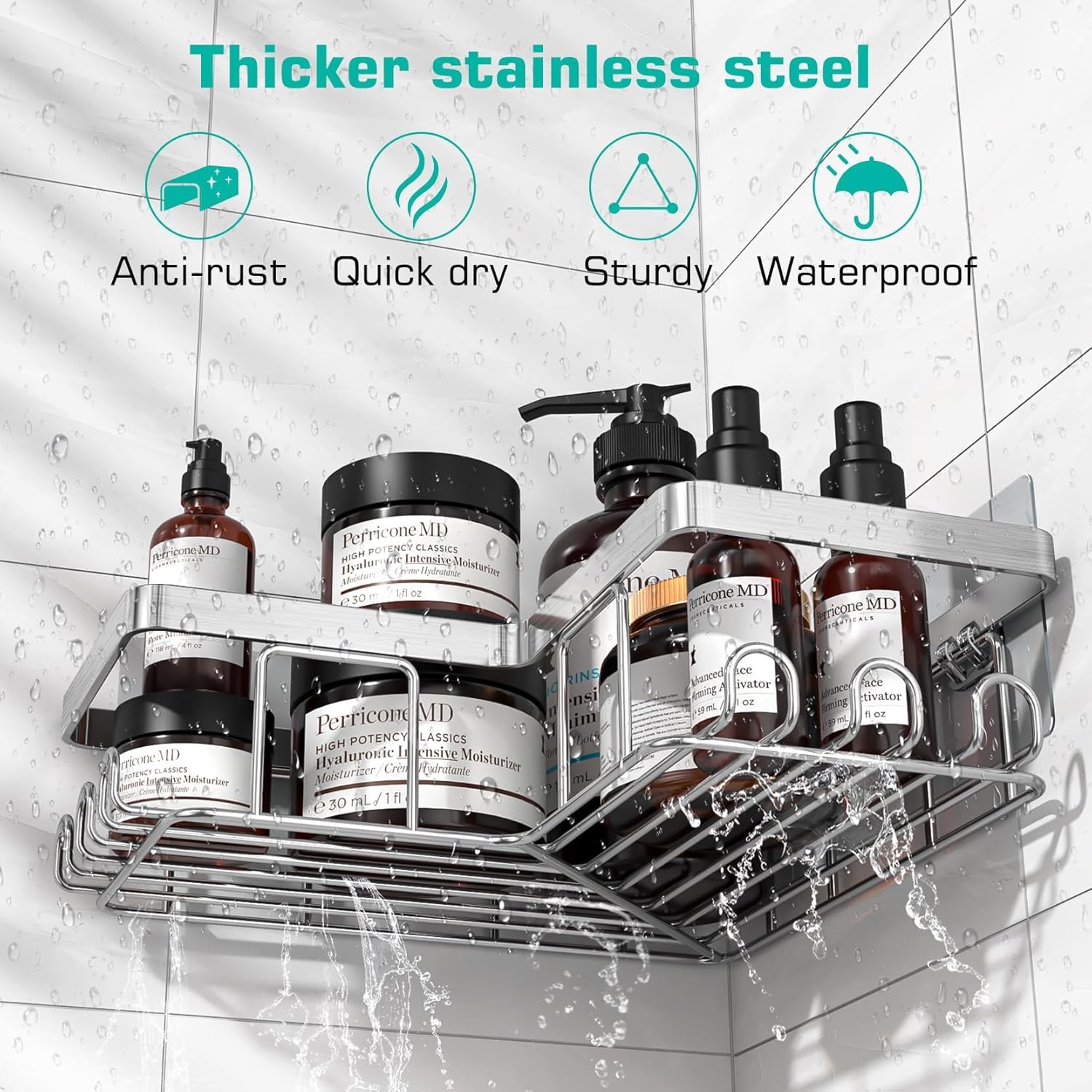 YASONIC shelf loaded with shampoo bottles demonstrating strong capacity