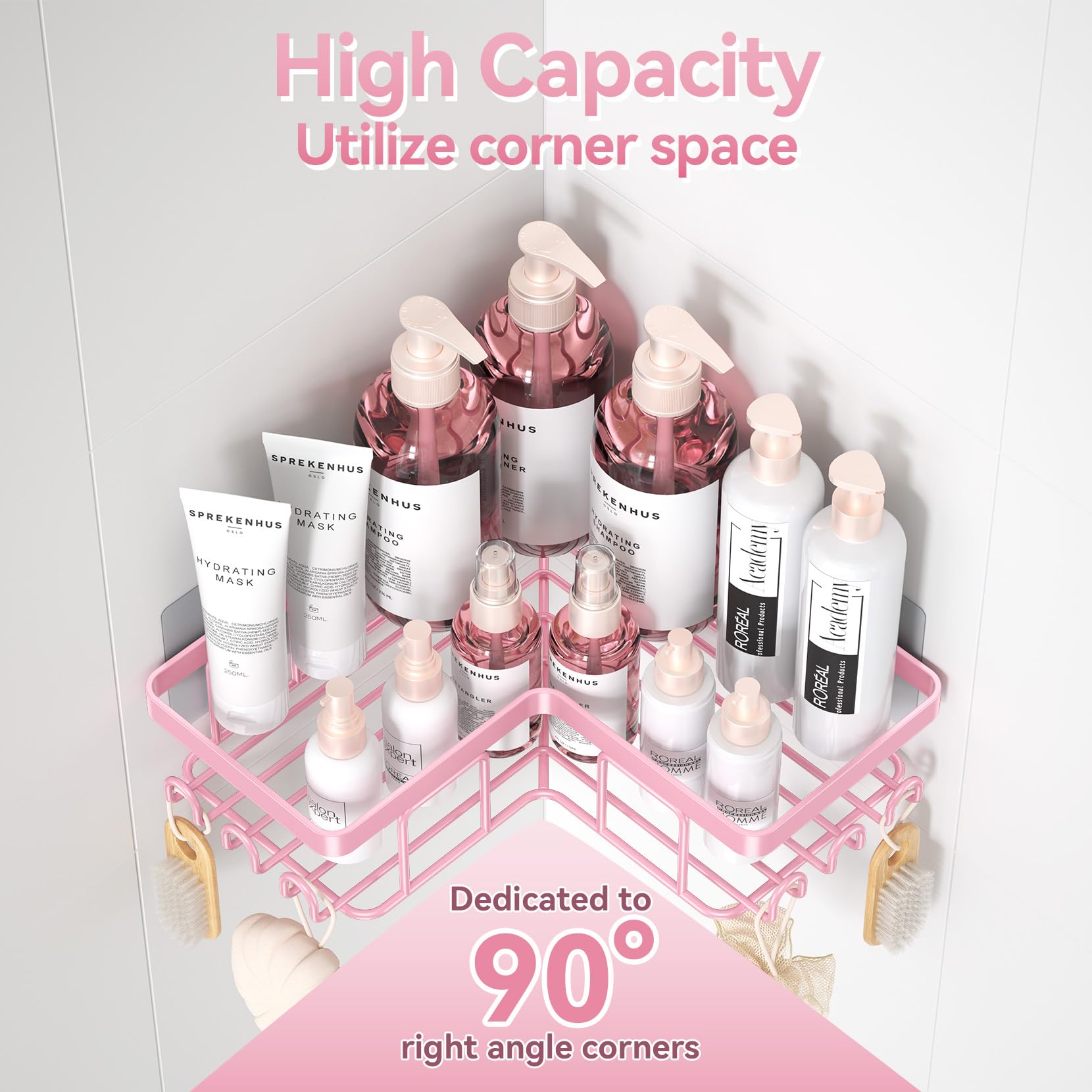 YASONIC soap holder and 12 hooks organized for easy access benefit