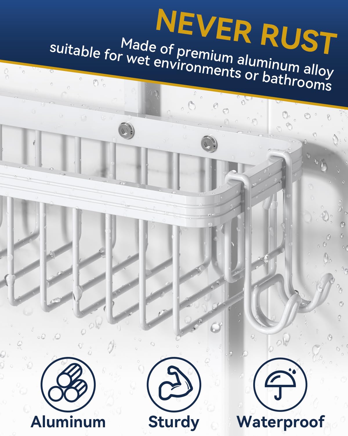YASONIC top U-shaped rubber hanger protecting showerhead and preventing slip benefit