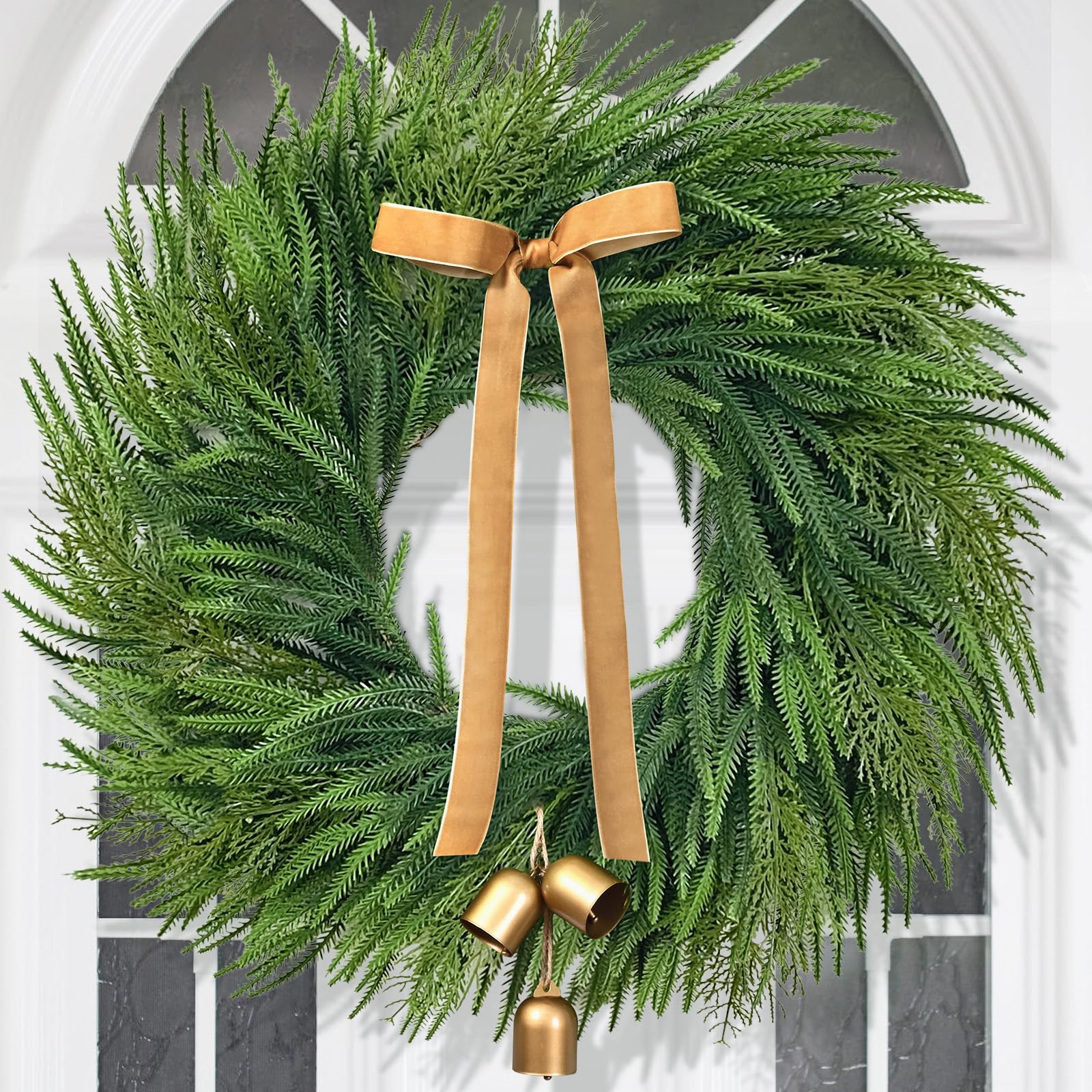 Yastouay front view of lit wreath showing inviting entrance