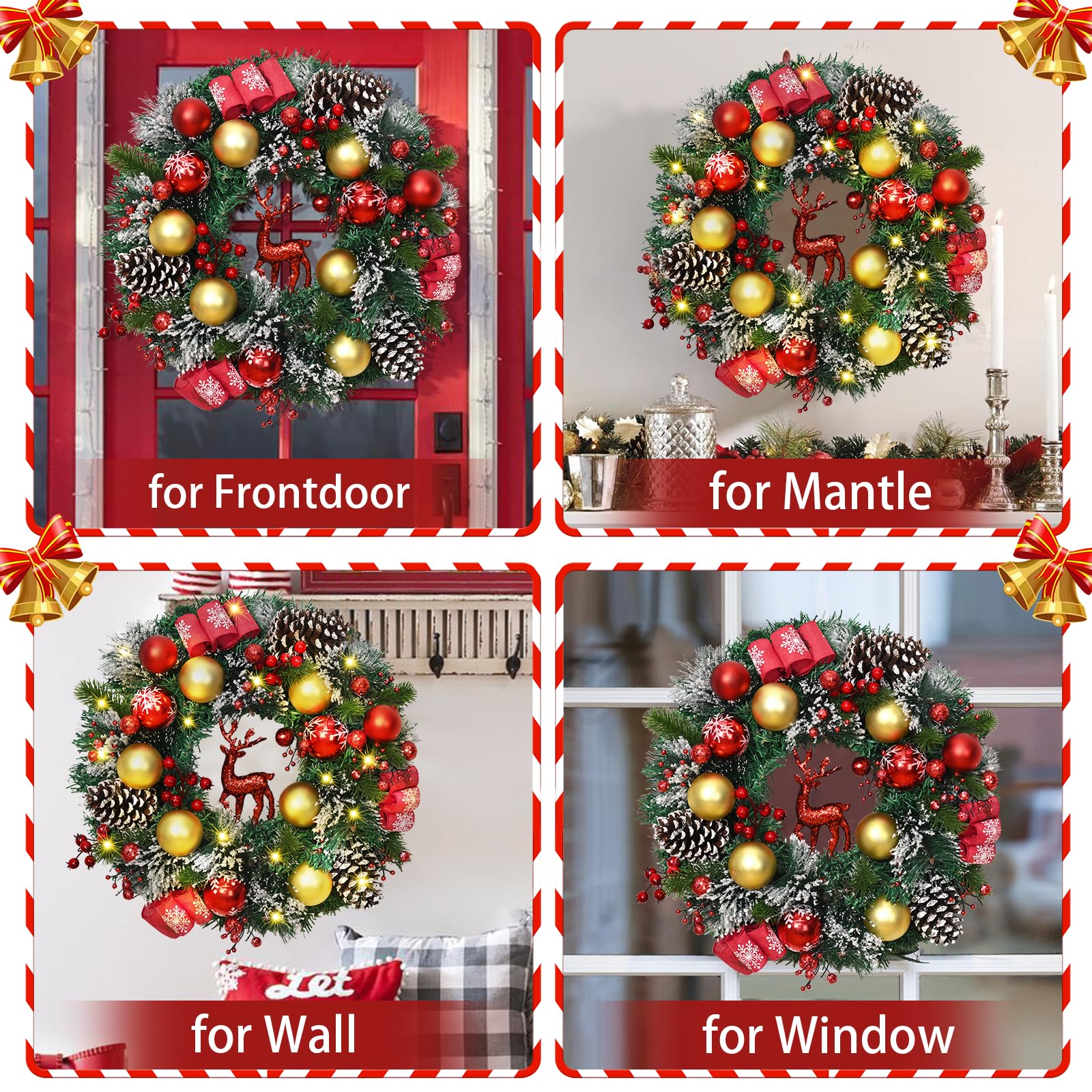 Yastouay wreath next to door for scale and easy sizing reference