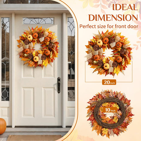 Yastouay wreath beside door frame illustrating 20-inch scale