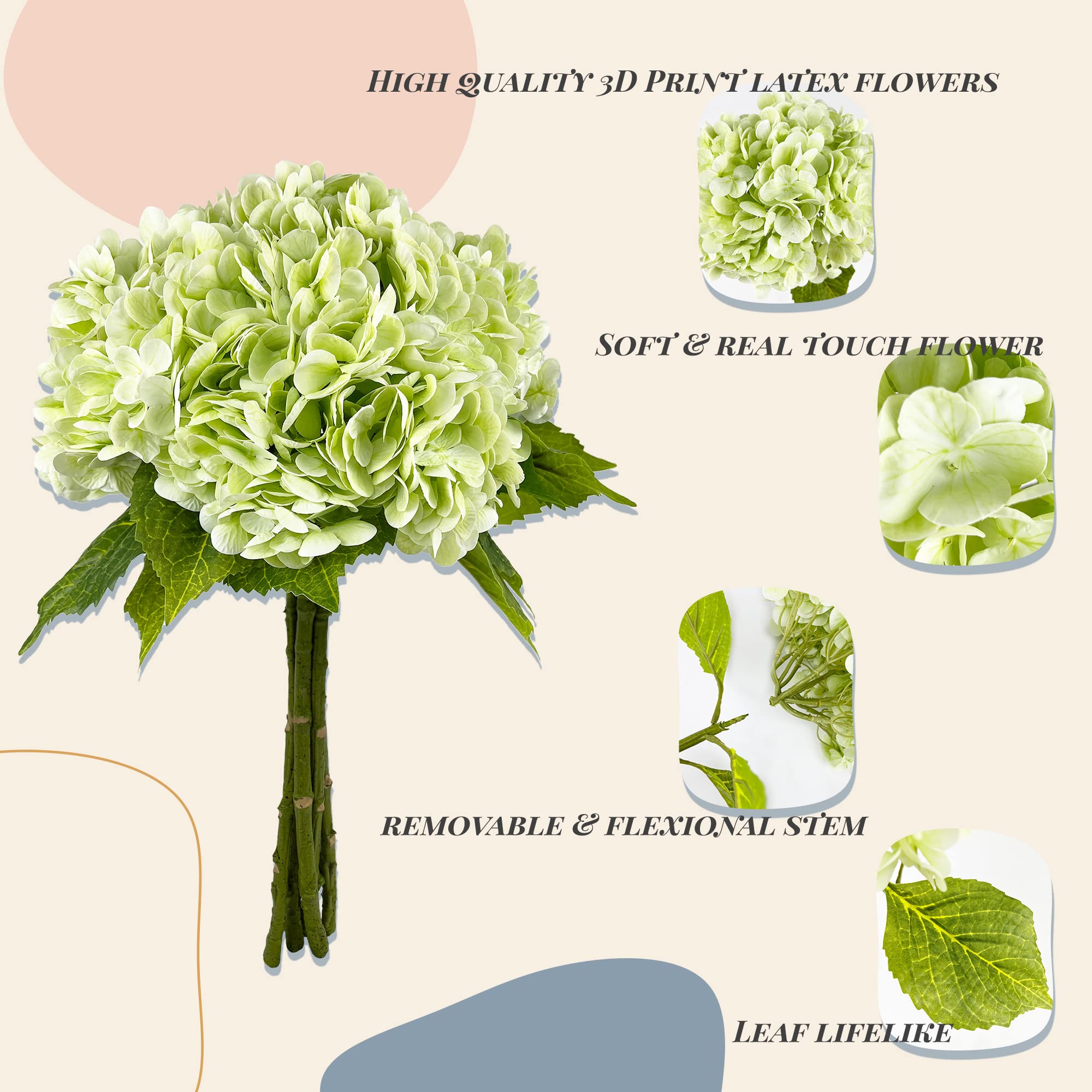Yatim assembled hydrangeas in clear vase offering instant no-maintenance decor