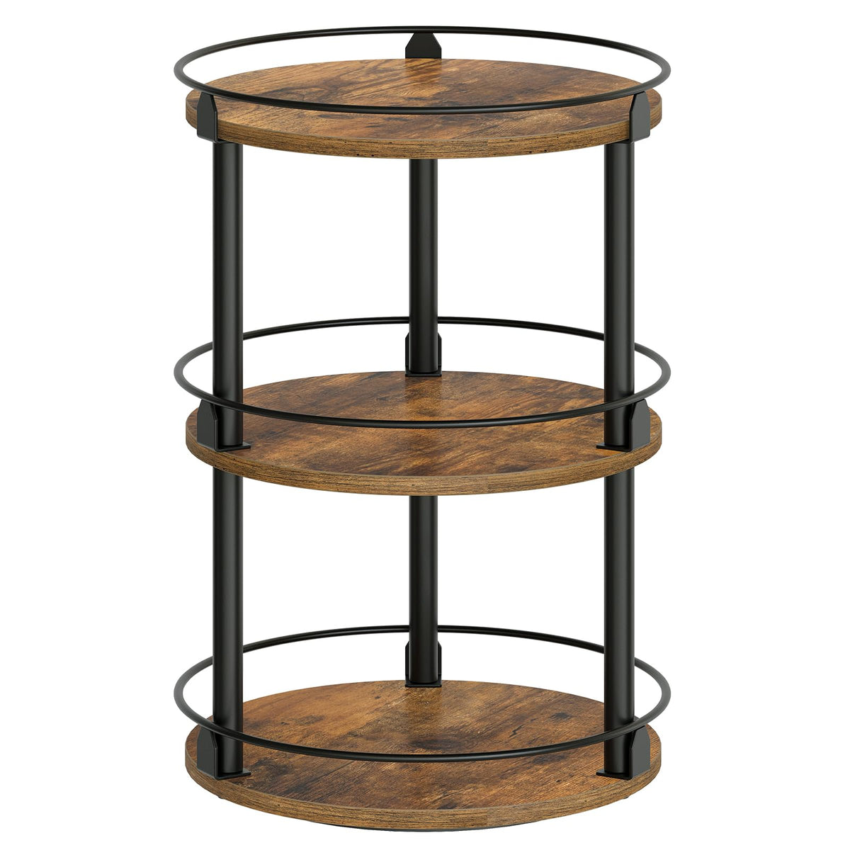 YATINEY front view of 3-tier lazy susan showing tidy storage and quick access