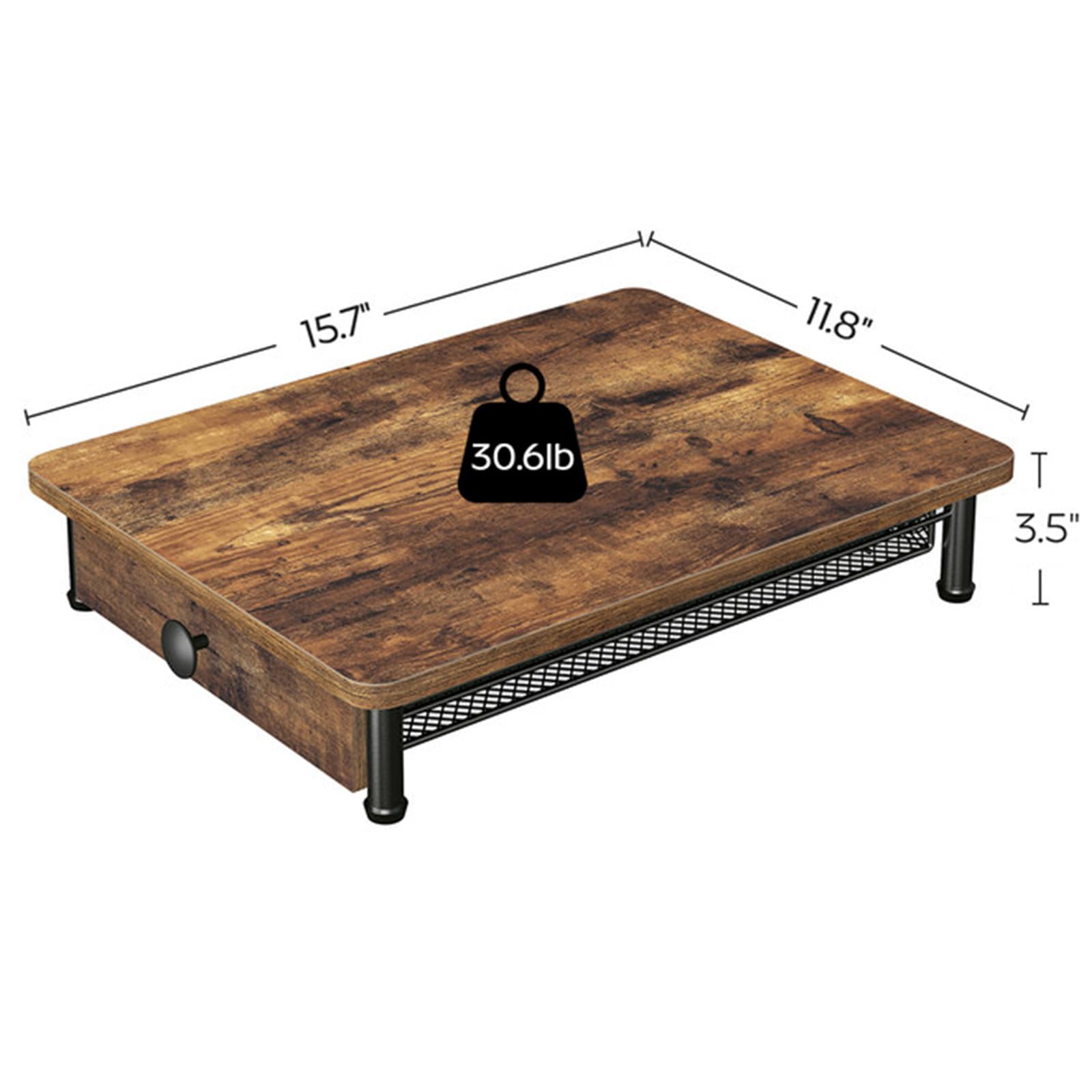 YATINEY label and specs on top surface showing usable tabletop benefit
