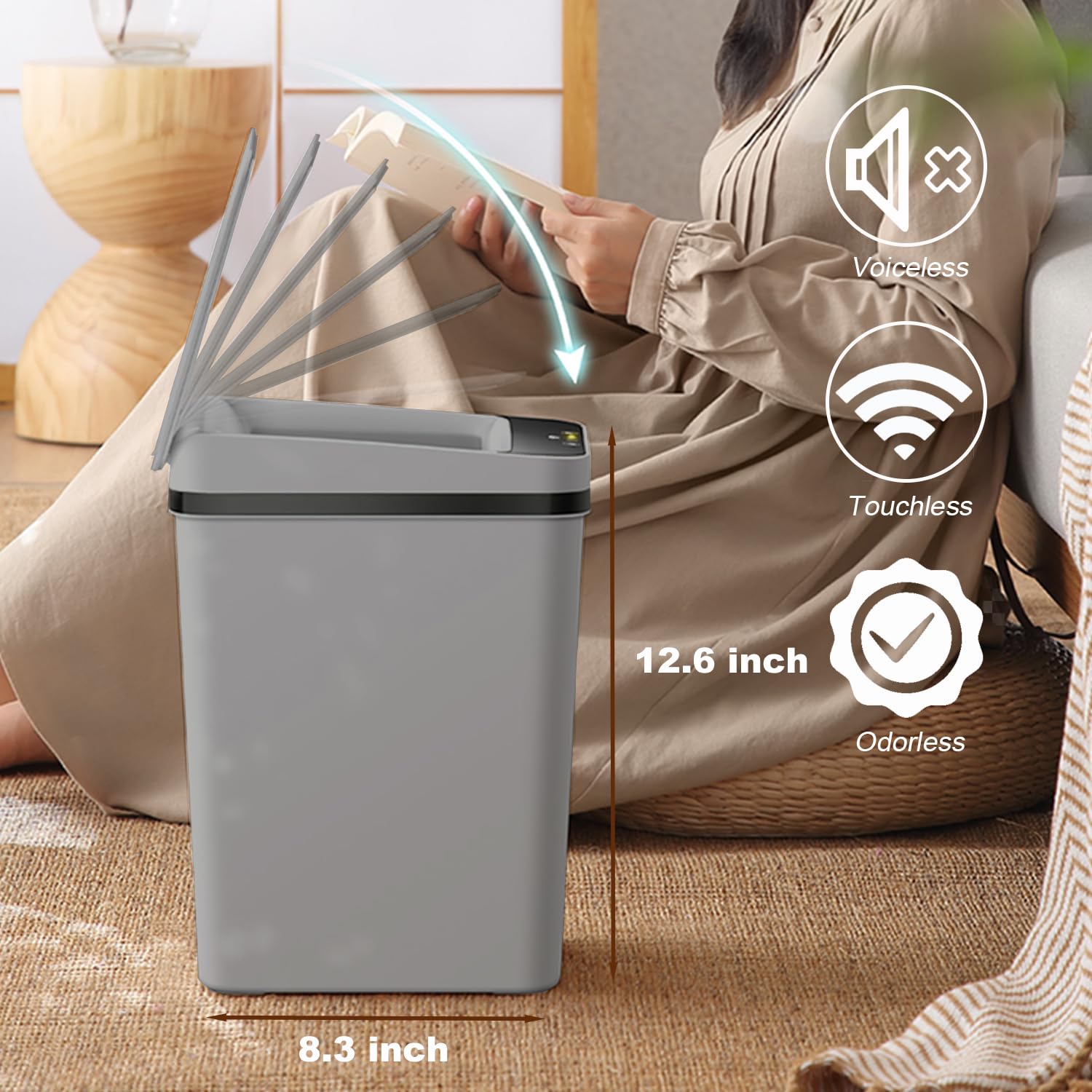 Yatmung interior view showing 2.5 gallon capacity for everyday waste