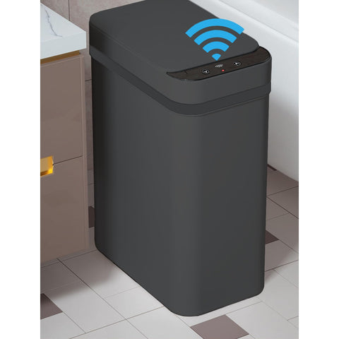 Yatmung front view automatic trash can showing slim silhouette and hygienic benefit
