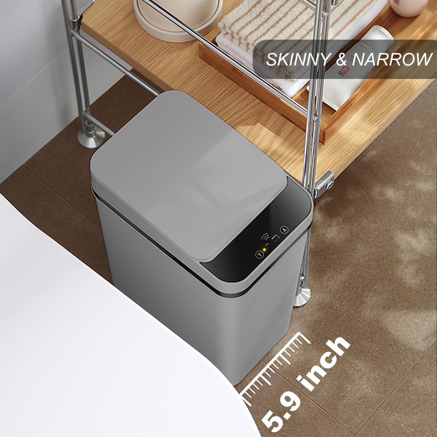 Yatmung open lid in use demonstrating hands-free disposal convenience