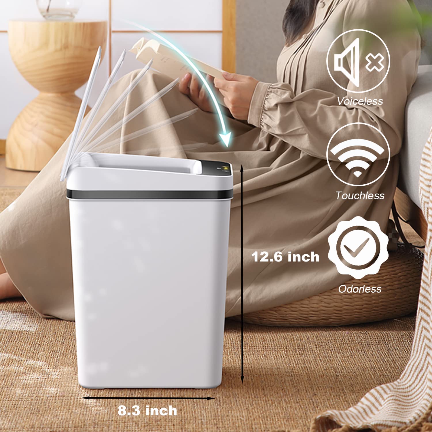 Yatmung open lid motion action illustrating touchless convenience and hygiene