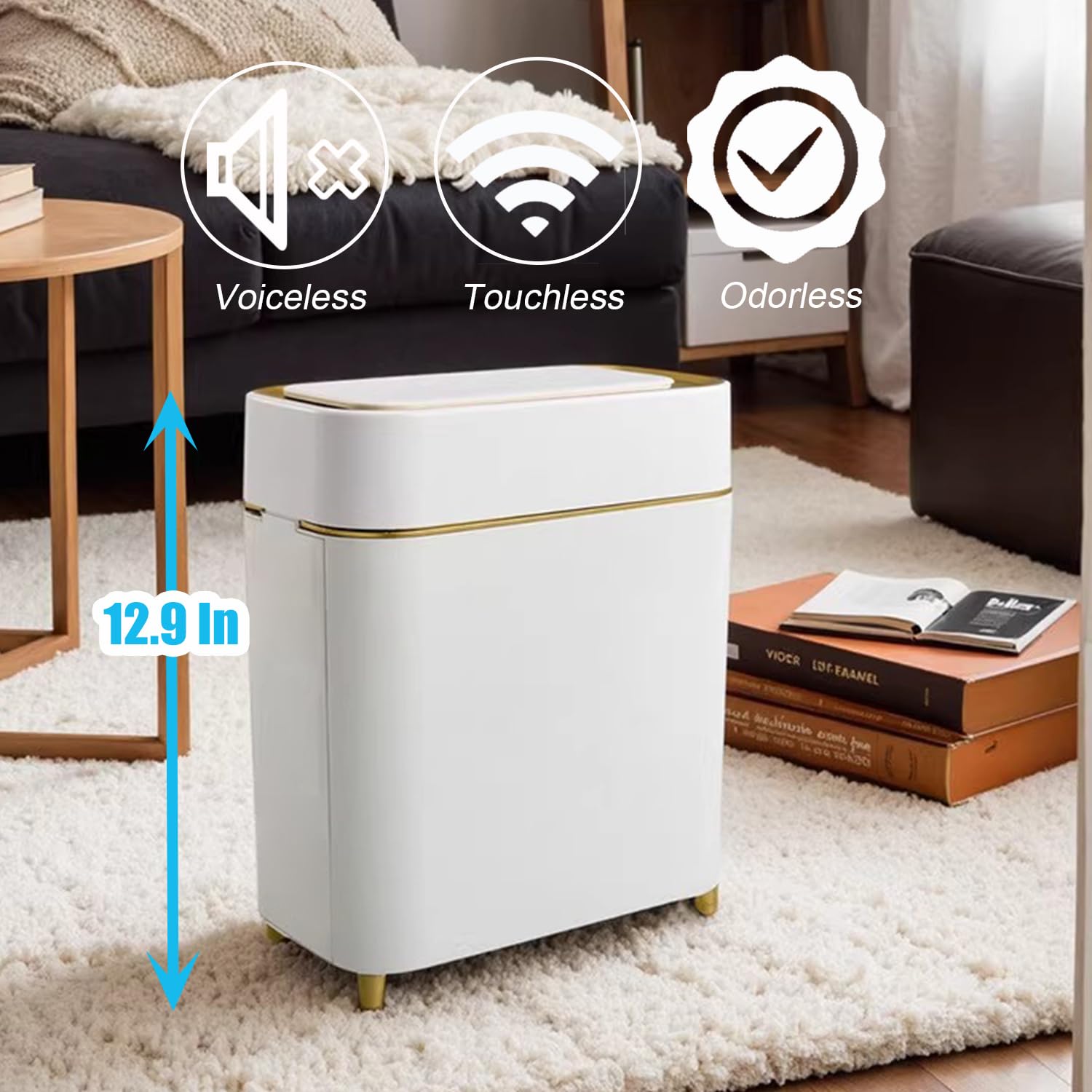 Yatmung size comparison beside toilet showing the narrow 5.9 inch footprint for small rooms