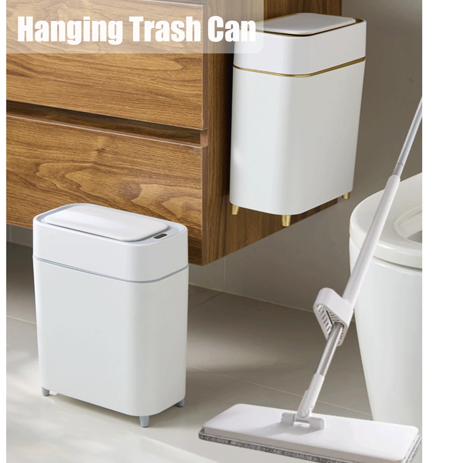 Yatmung slim profile tucked between bathroom fixtures saving floor space in tight areas