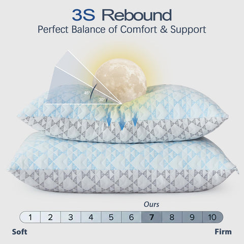 Yawnhug pillows on bed lifestyle with comfortable sleep setup and refreshed bedroom look