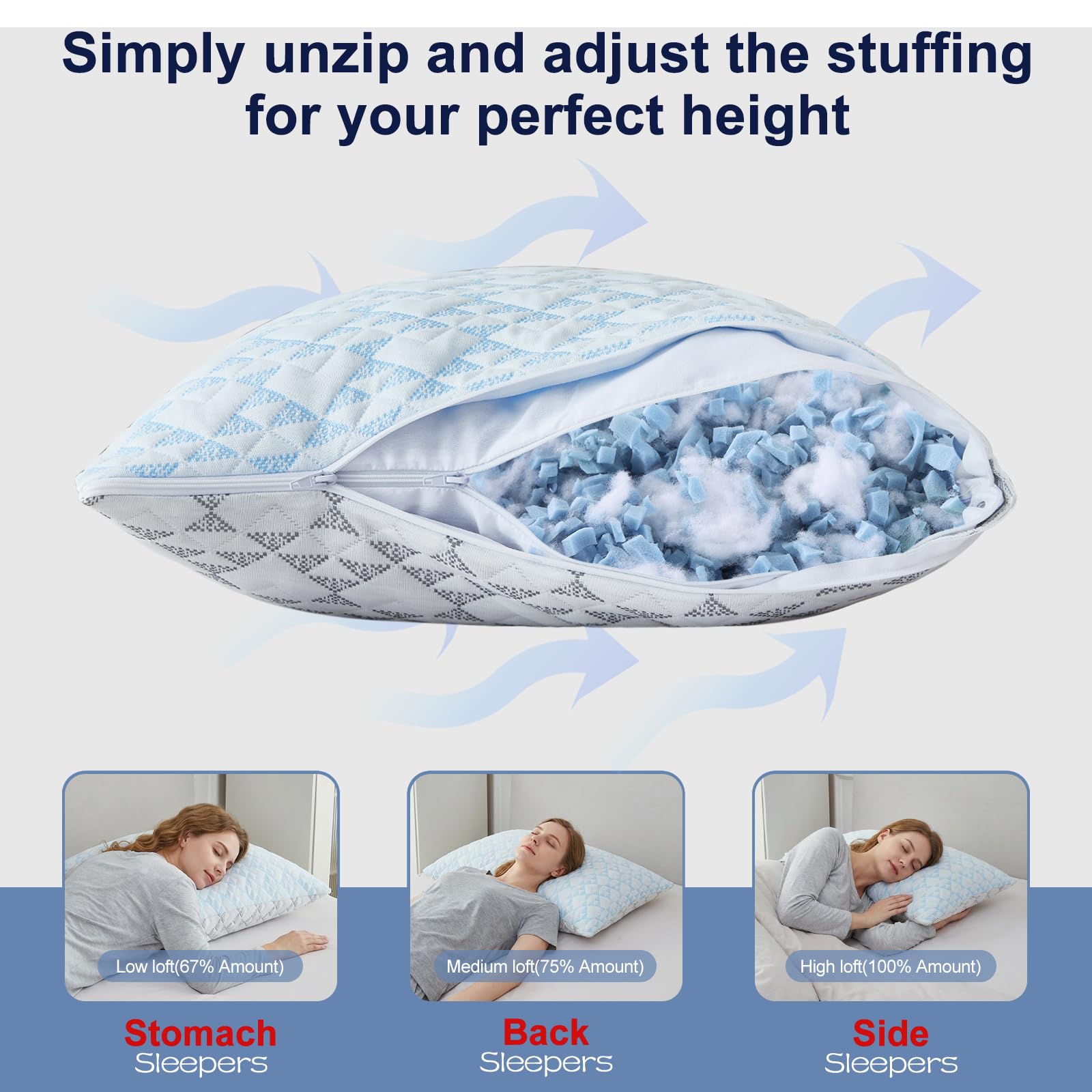 Yawnhug washer-safe zipper detail showing removable cover for simple cleaning and hygiene