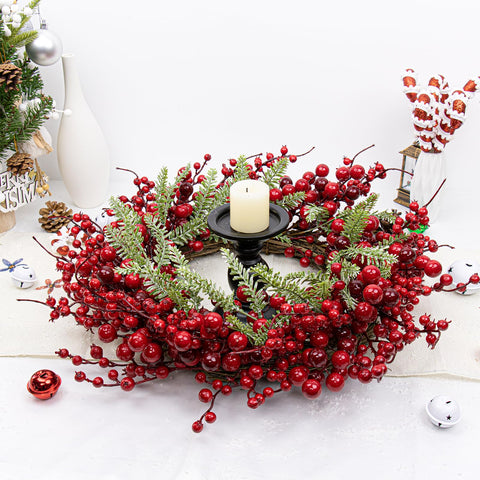 Yawwind wreath on mantel, adds cozy holiday atmosphere