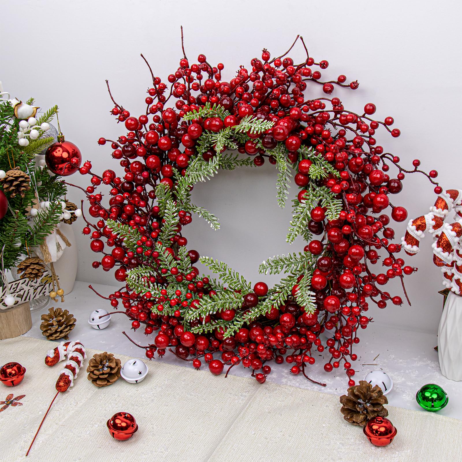 Yawwind wreath side angle showing full volume and shape