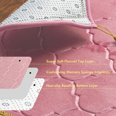 YAZEIN non-slip underside with textured particles offering secure grip on hard floors