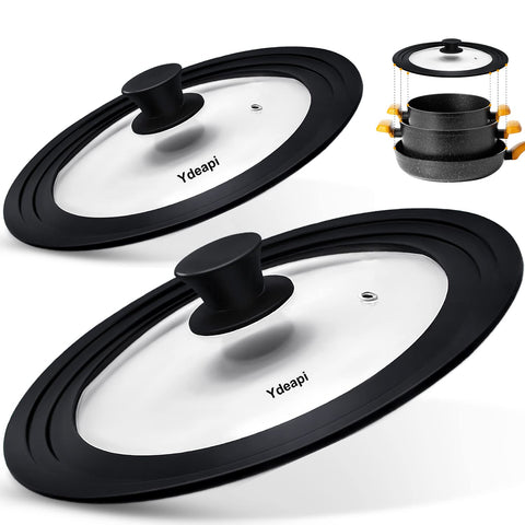 Ydeapi front view of two lids shows full set and benefits tidy storage