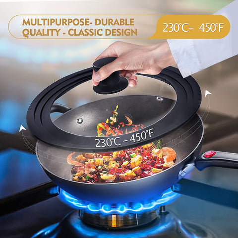 Steam vent close-up on Ydeapi lid prevents boil-overs while cooking