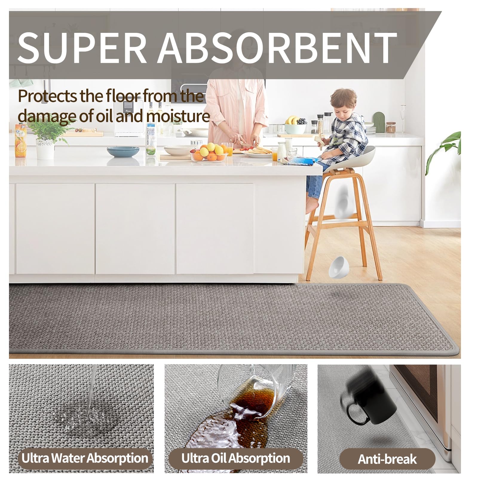 YDKGL kitchen mat placed by sink showing comfortable standing comfort