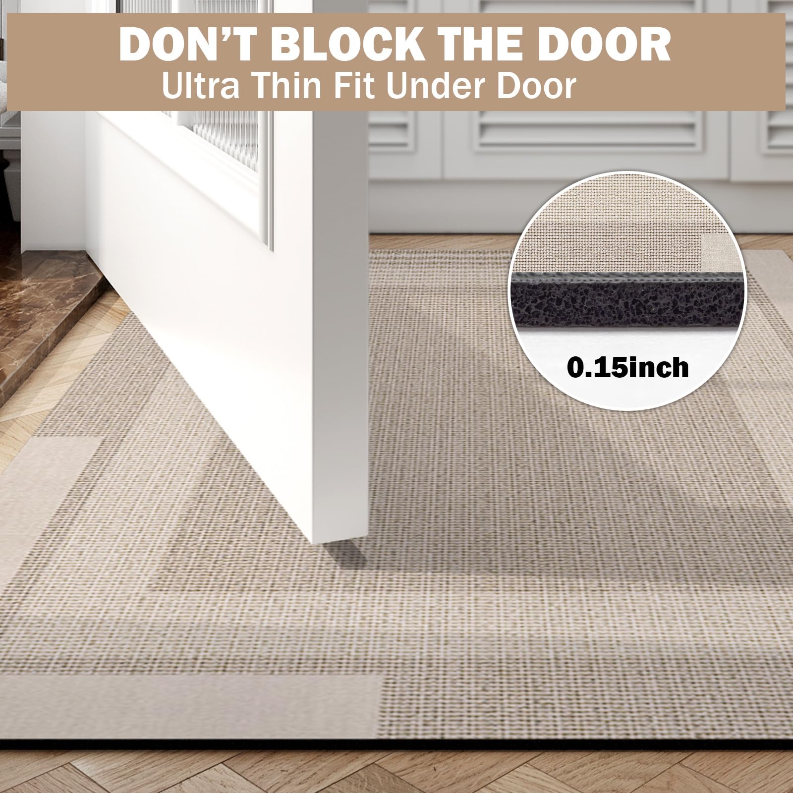 YDKGL rubber backing detail demonstrating strong non-slip grip on tile floor