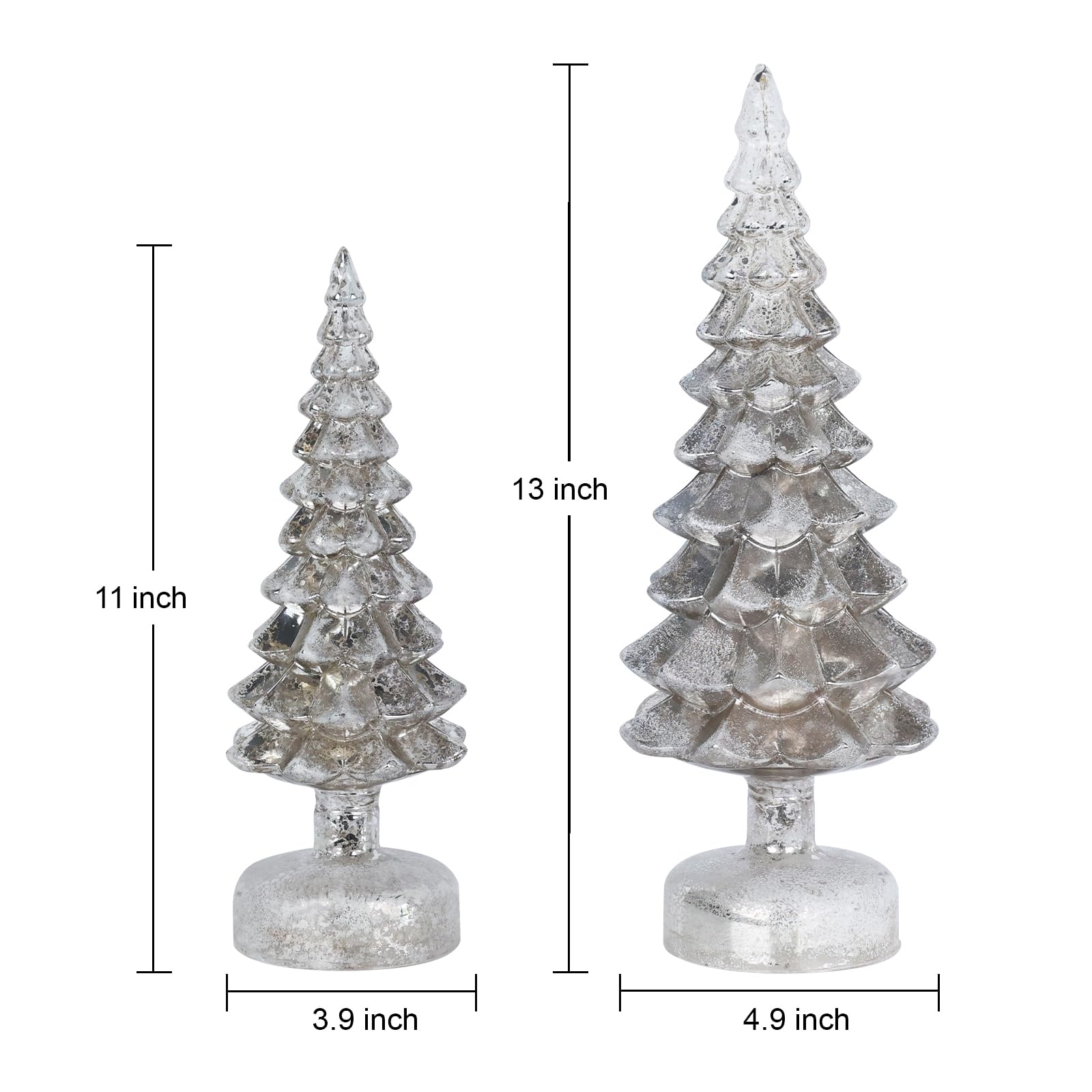 YEAHOME trees next to ruler showing size contrast and display scale