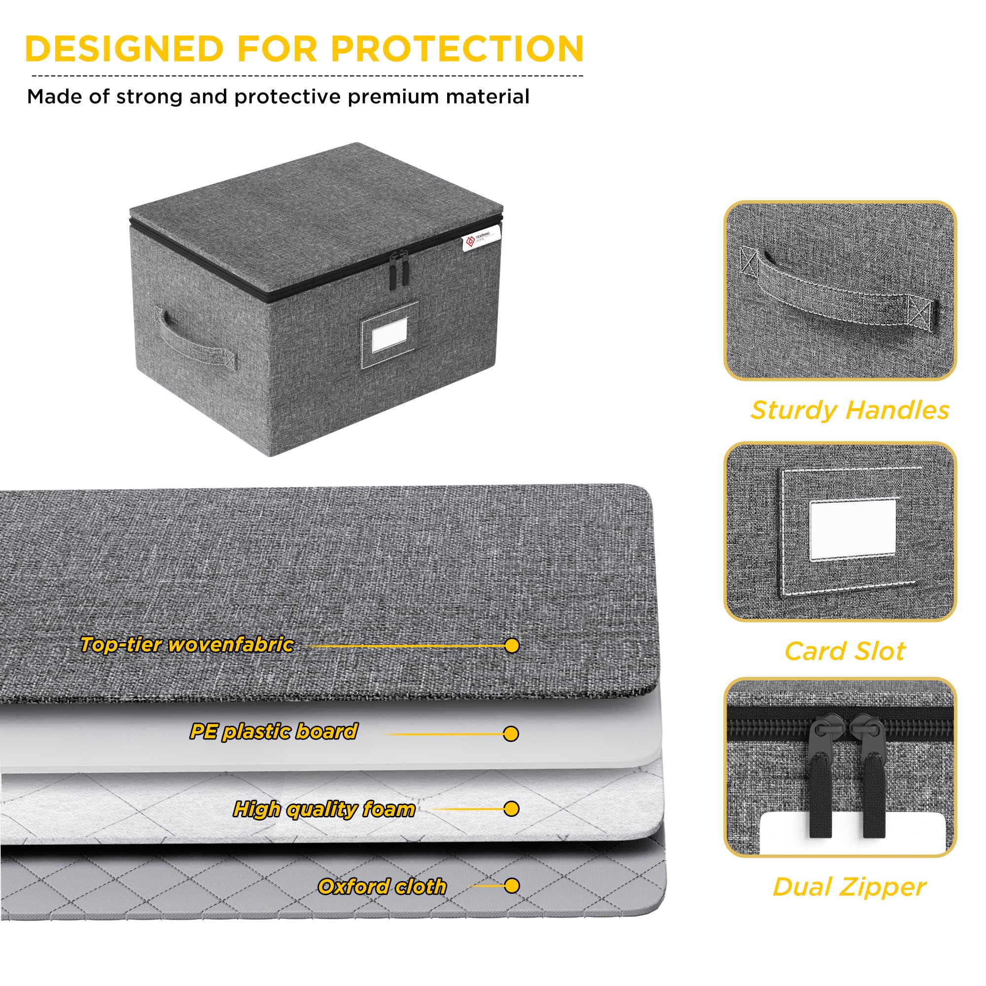 YearningHome close-up of quilted dividers showing padded protection benefit