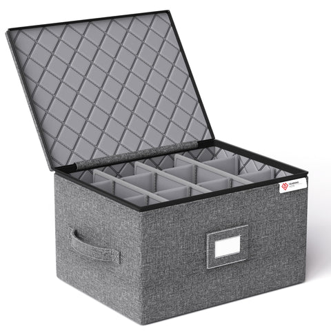 YearningHome front view of hard-shell storage box showing grey finish and capacity benefit