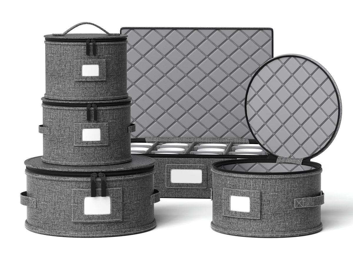 YearningHome hard-shell front view showing durable grey exterior and sturdy handle for safe moving