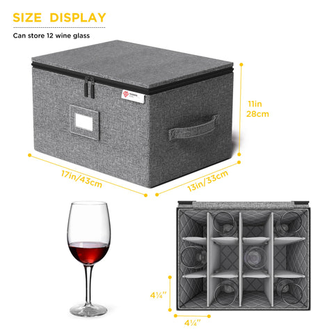 YearningHome open box holding 12 wine glasses demonstrating secure transport benefit