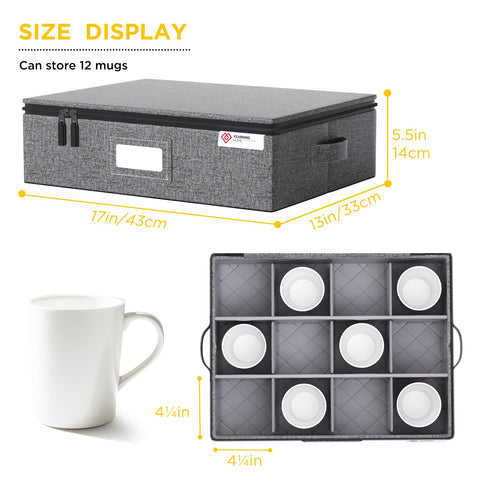YearningHome close-up of quilted interior dividers offering cushioned protection for cups