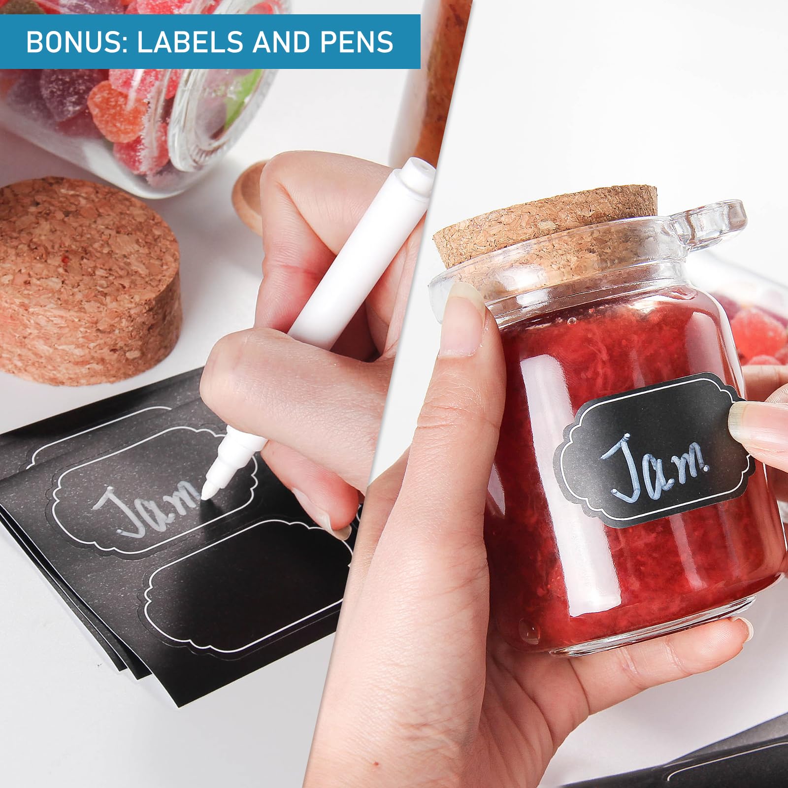 YEBODA jars displayed in bathroom holding bath salts and saving space