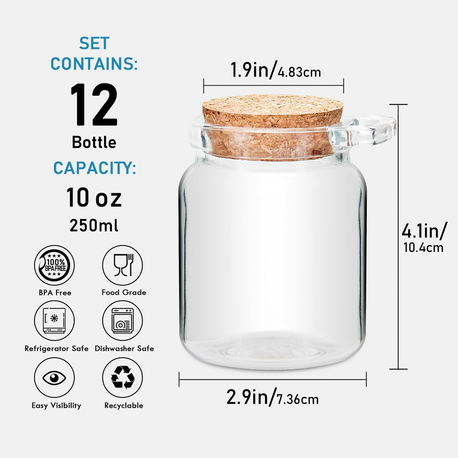 YEBODA cork lid close-up highlighting airtight look and natural finish benefit