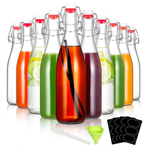 YEBODA front view of ten bottles showing clear glass and tidy packaging for storage