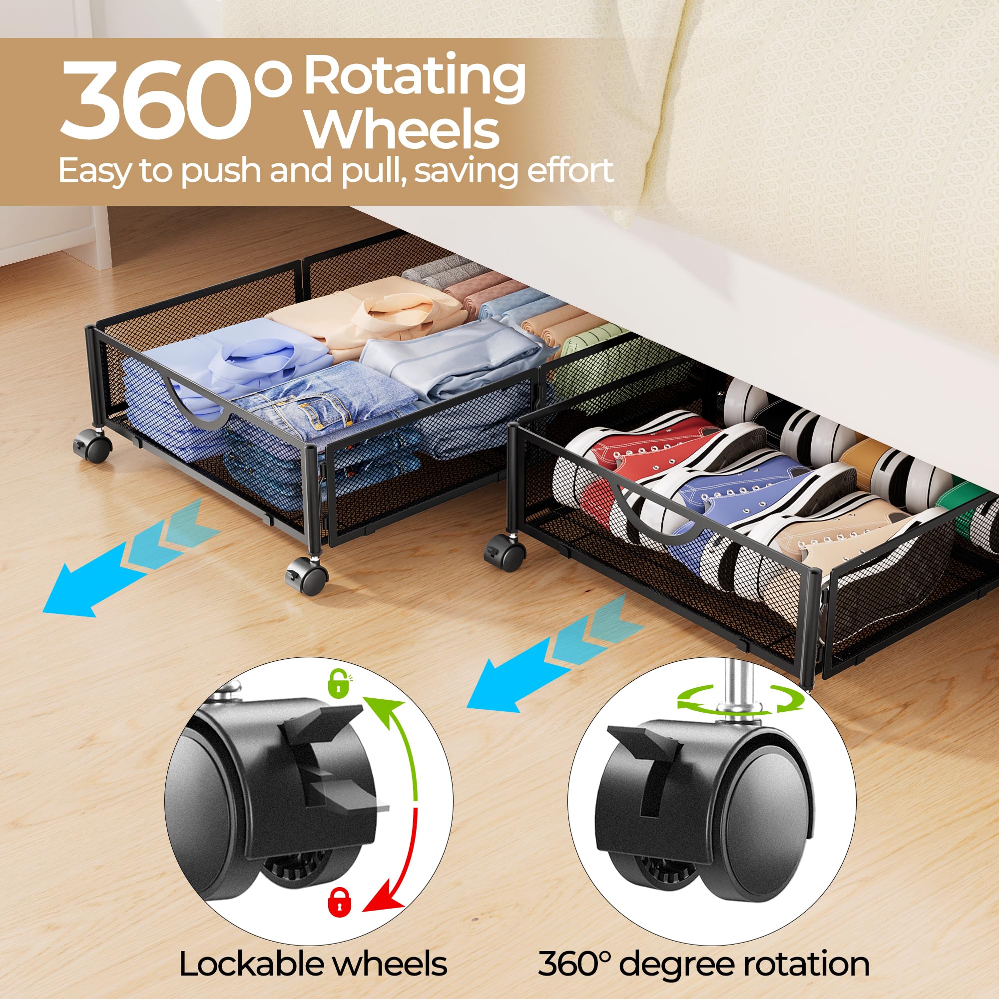 Yecaye caster wheel and lock mechanism showing smooth mobility and stability benefit