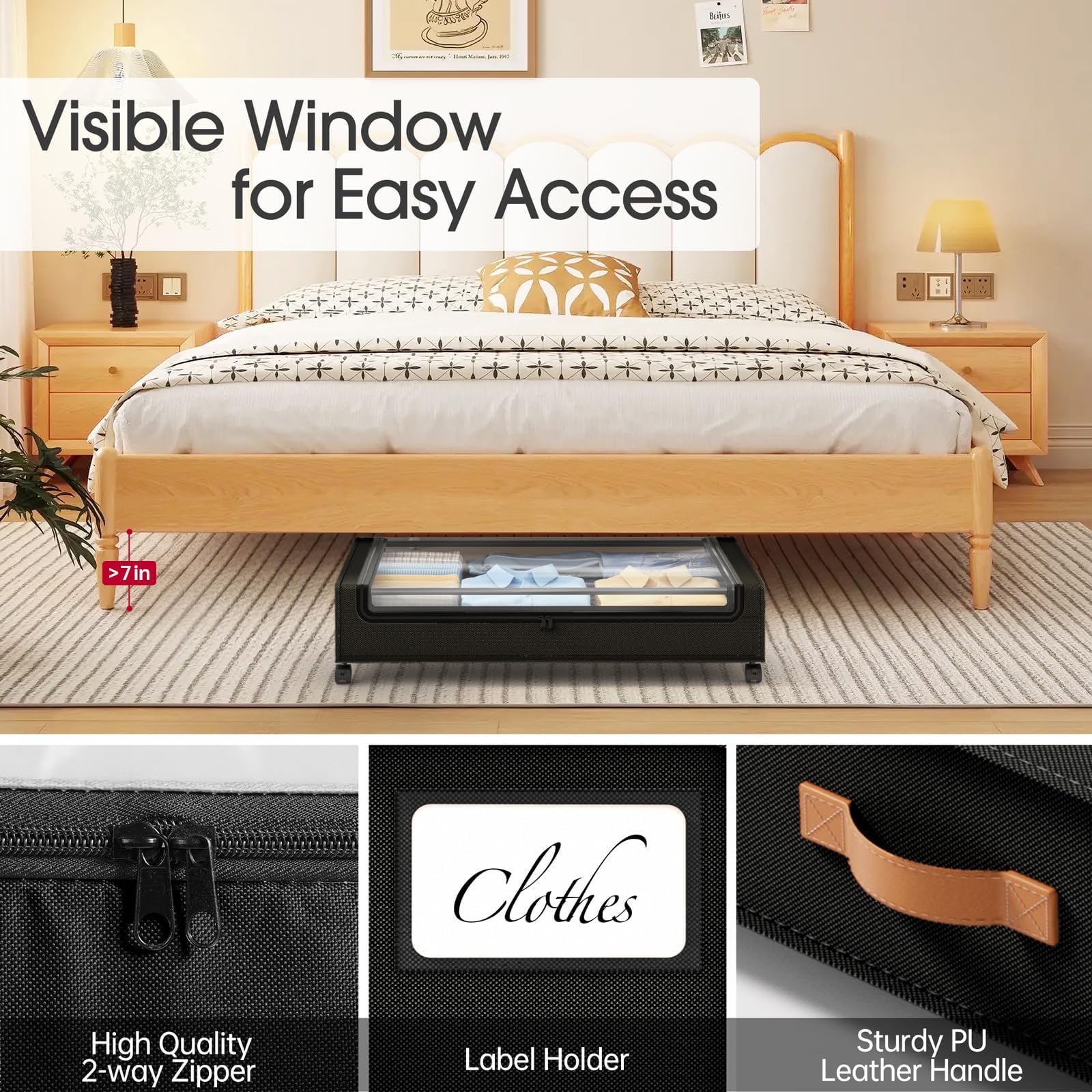 Yecaye clear window and label slot showing quick-identification benefit