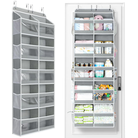 Yecaye front view of hanging organizer showing 10 compartments and organized storage