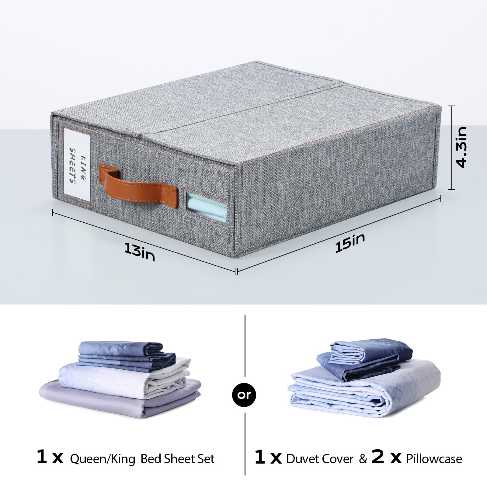Yecaye open organizer with sheet set neatly arranged demonstrating all-in-one storage