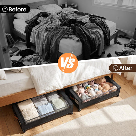 Yecaye lifestyle bedroom organization showing tidy room benefit